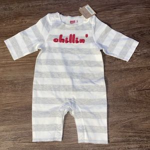Baby 8 Chillin striped onesie- preemie.
